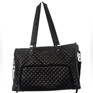 Elegant Black Quilted Tote Bag